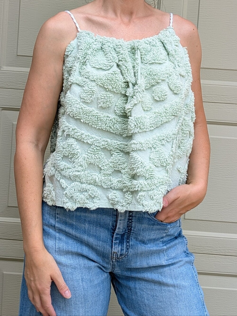 swing tank made from a CHENILLE BEDSPREAD M